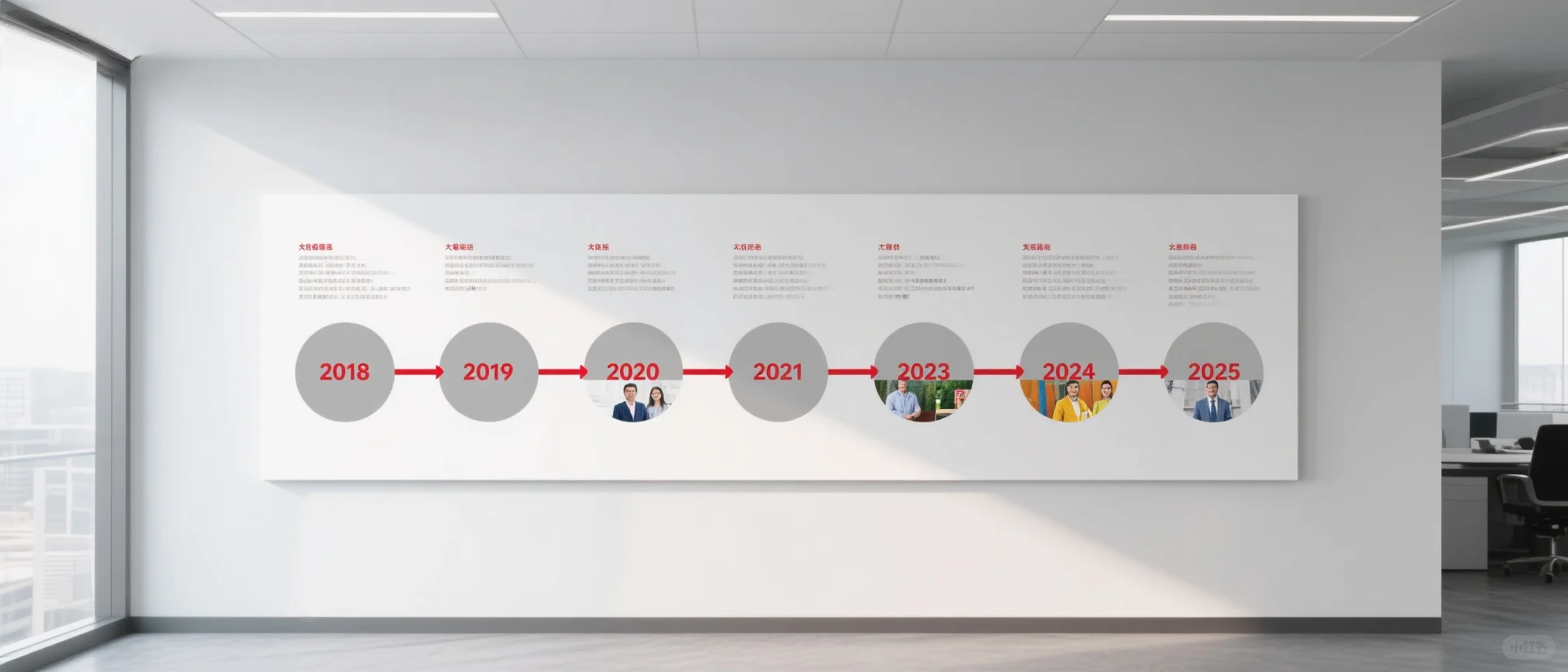 精彩的企业来时路-发展历程文化墙