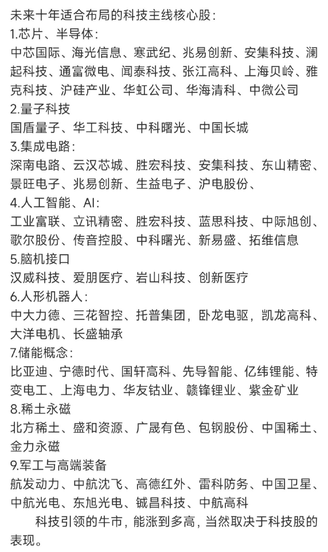 六大未来产业链梳理