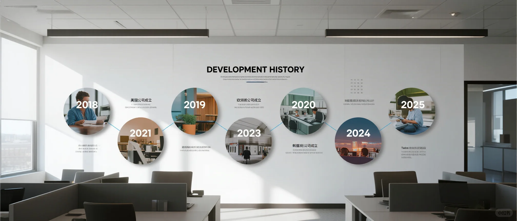 精彩的企业来时路-发展历程文化墙