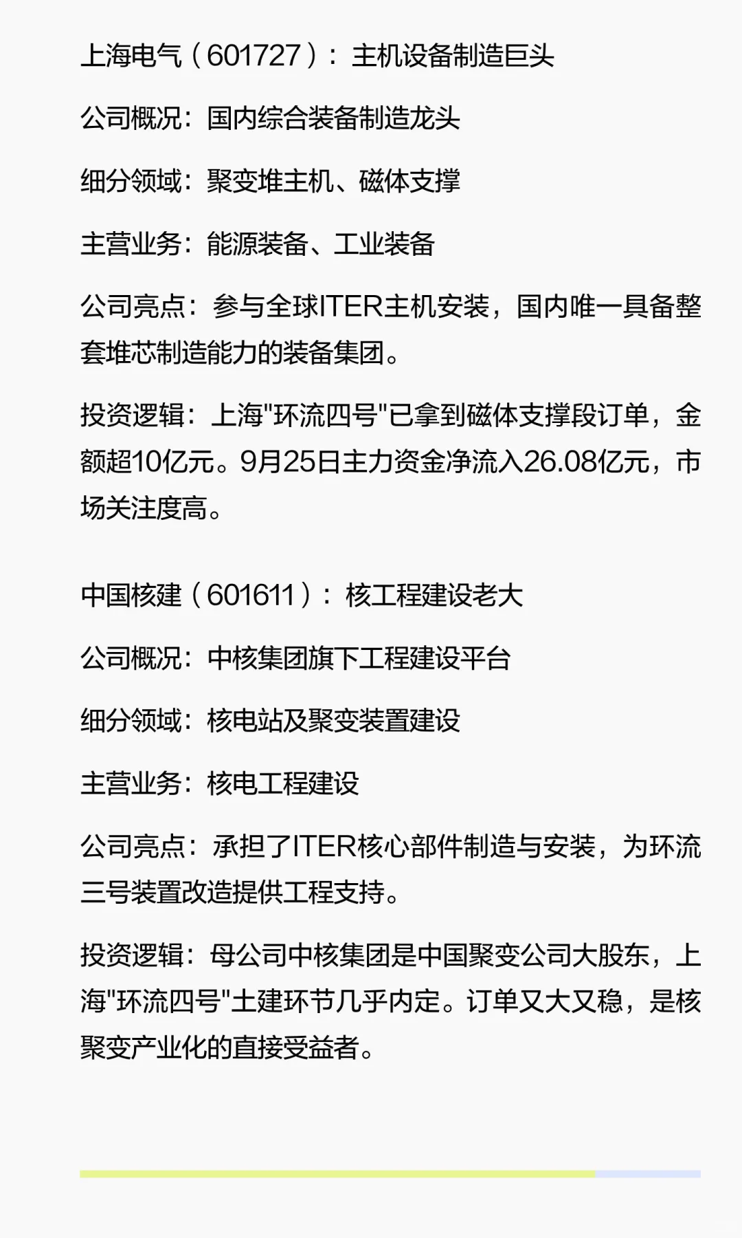 「可控核聚变」核心企业 TOP 7