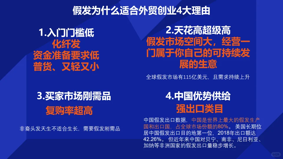 为什么假发适合外贸创业？
