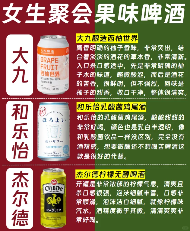 适合女生聚会的果味啤酒
