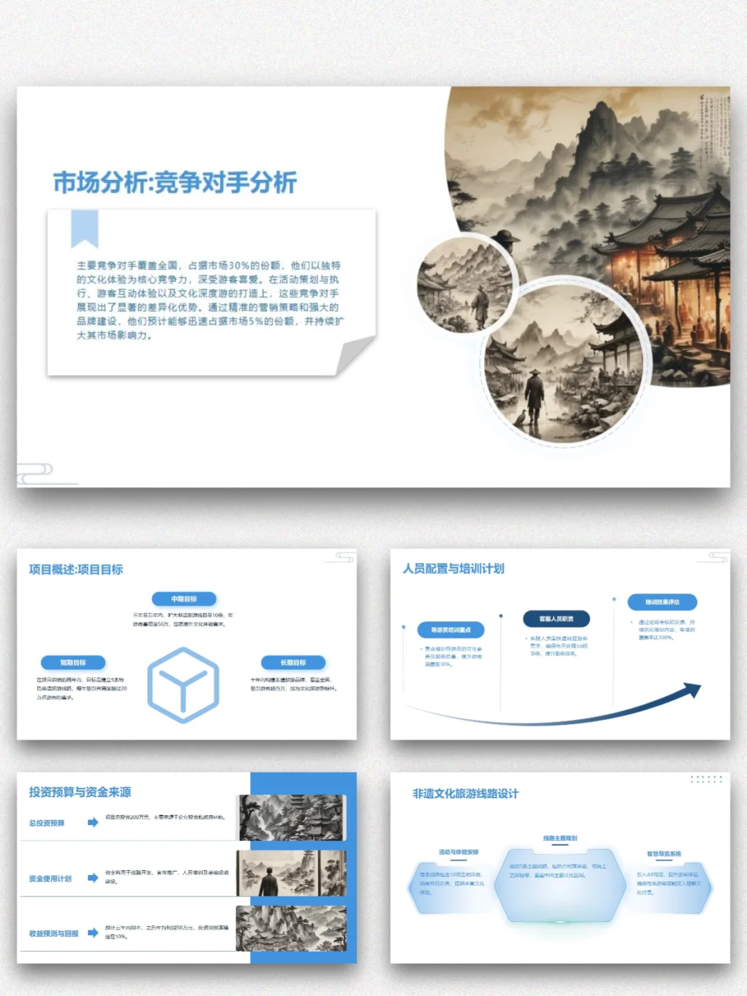 非遗旅游项目商业计划书文化路演 ppt+Word