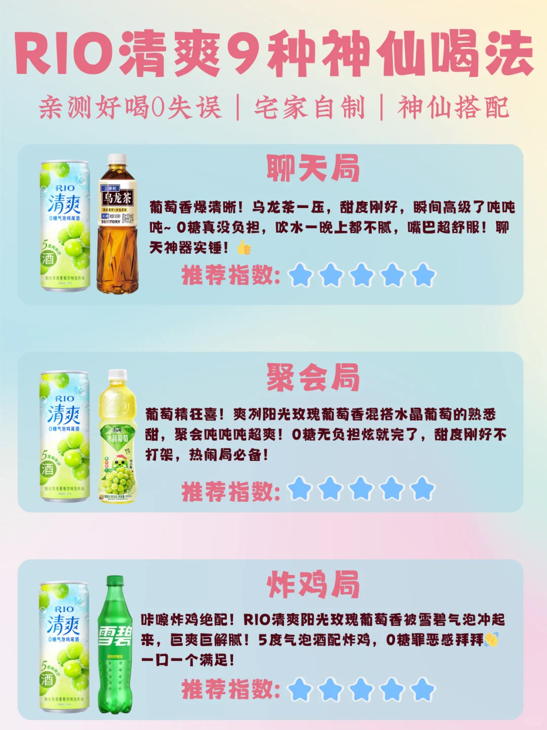 RIO清爽9种神仙喝法，亲测好喝0失误！