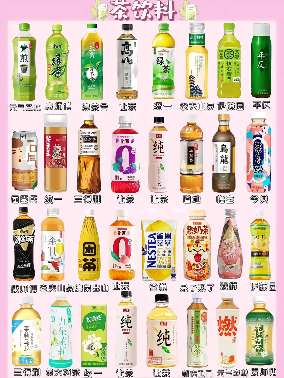 选茶纠结症必看！?4大系列36款茶饮料?