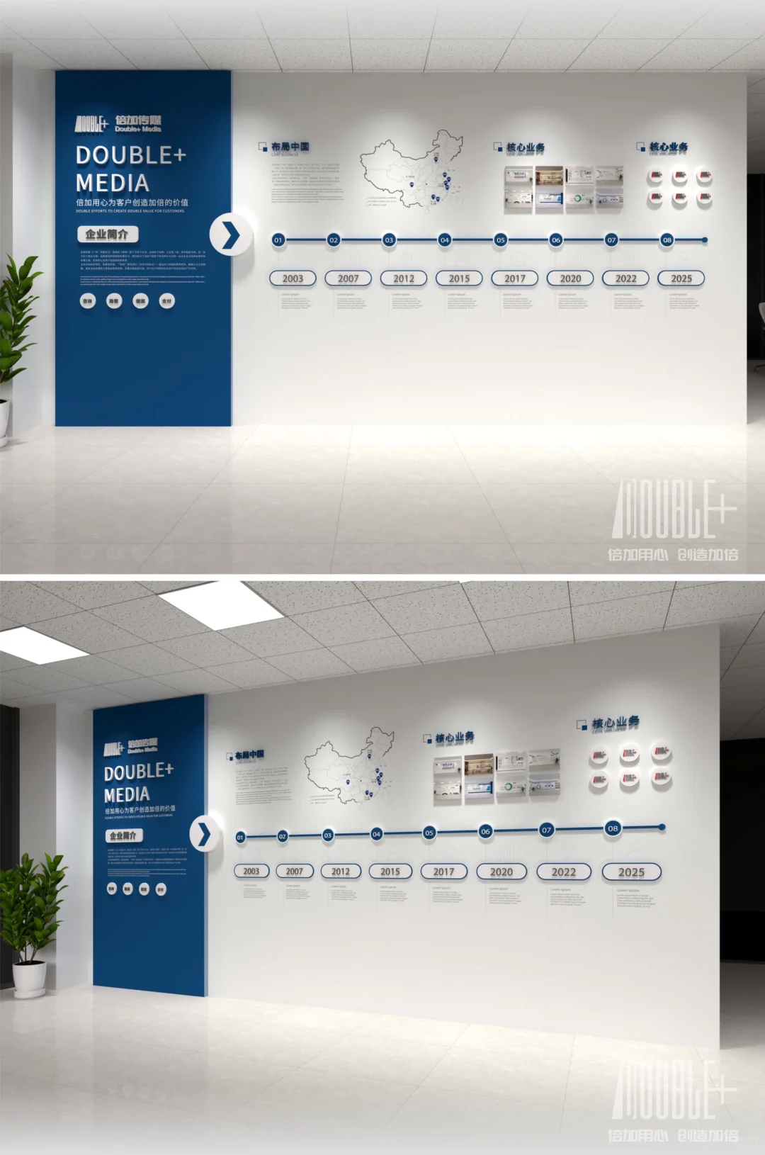 企业发展历程文化墙?简约?大气6️⃣6️⃣6️⃣