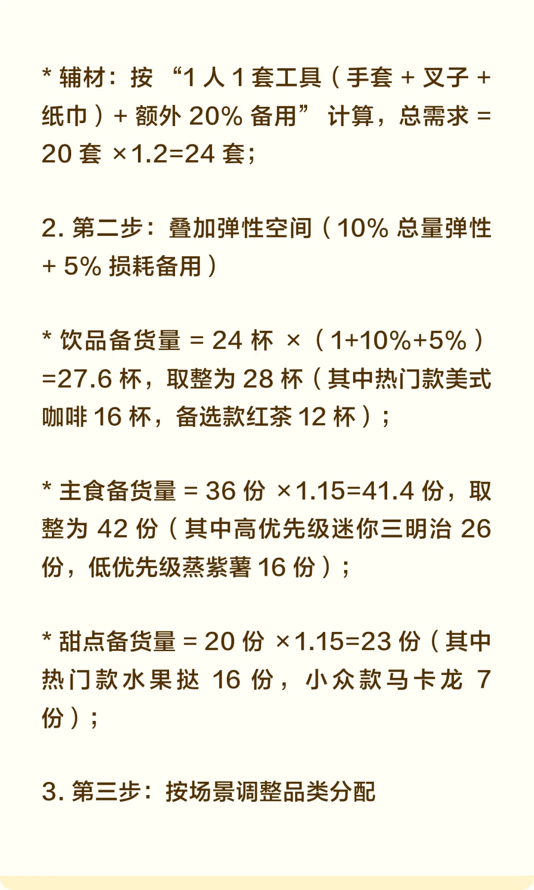 茶歇产品备货数量背后逻辑拆解