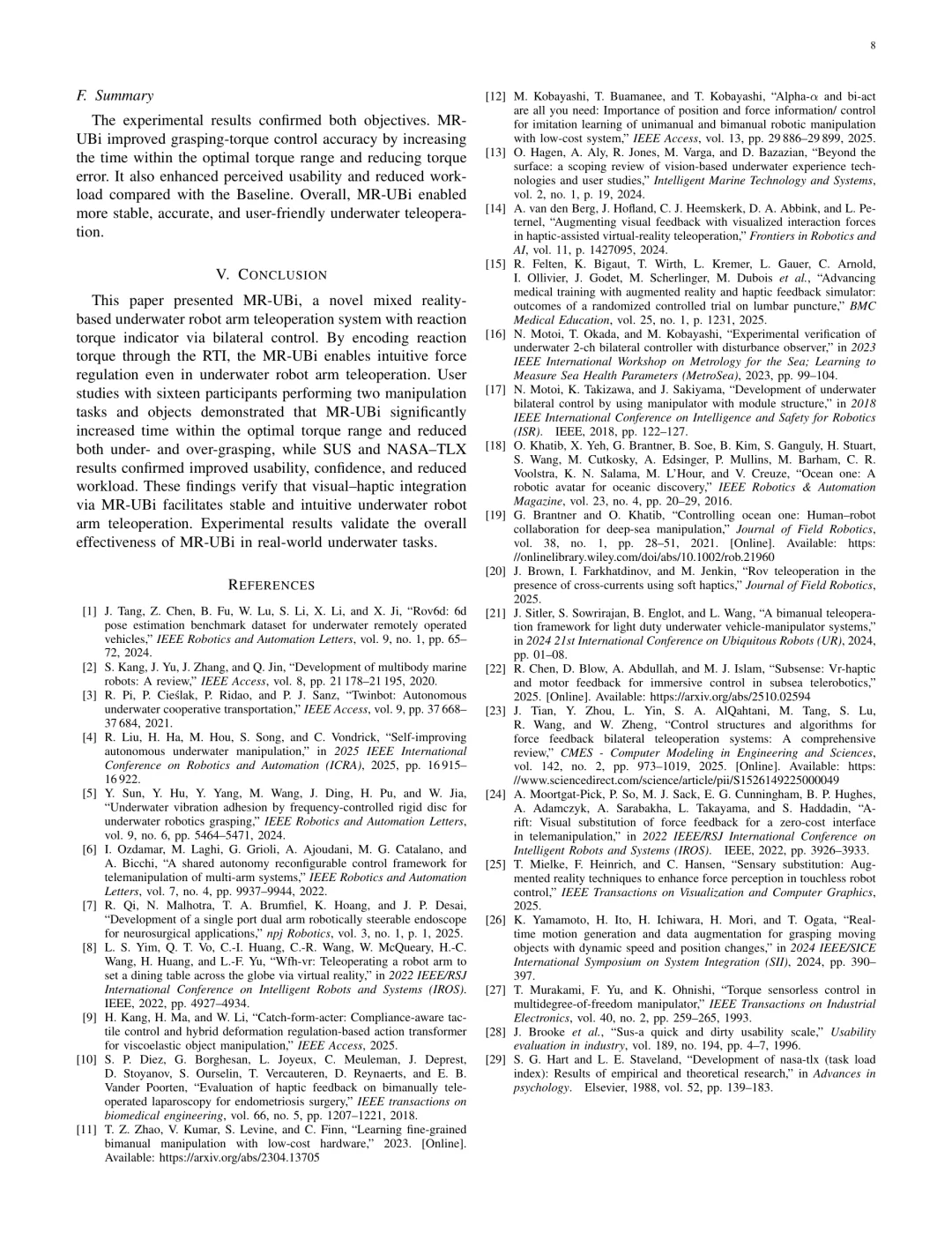 混合现实水下机器人臂远程控制新系统