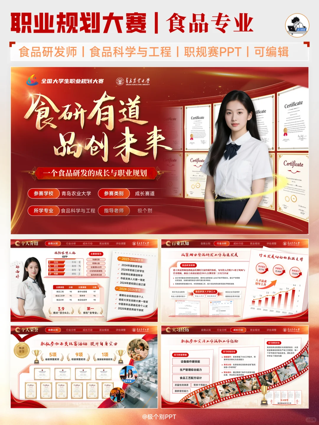 这份食品专业的职业规划PPT简直绝了！