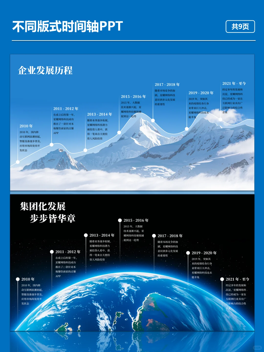 NO:106不同版式时间轴PPT