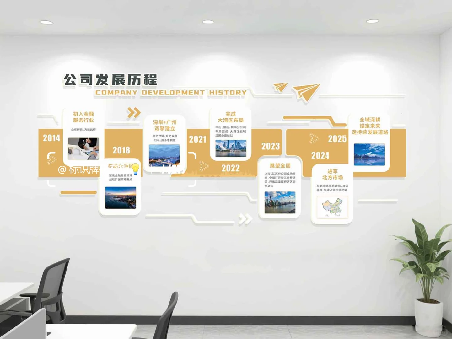 拿捏高级感?这个企业历程墙真的有点东西