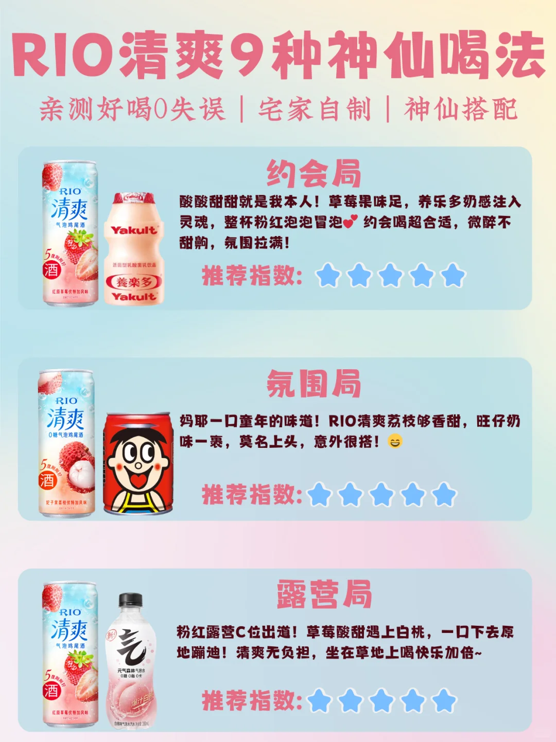 RIO清爽9种神仙喝法，亲测好喝0失误！
