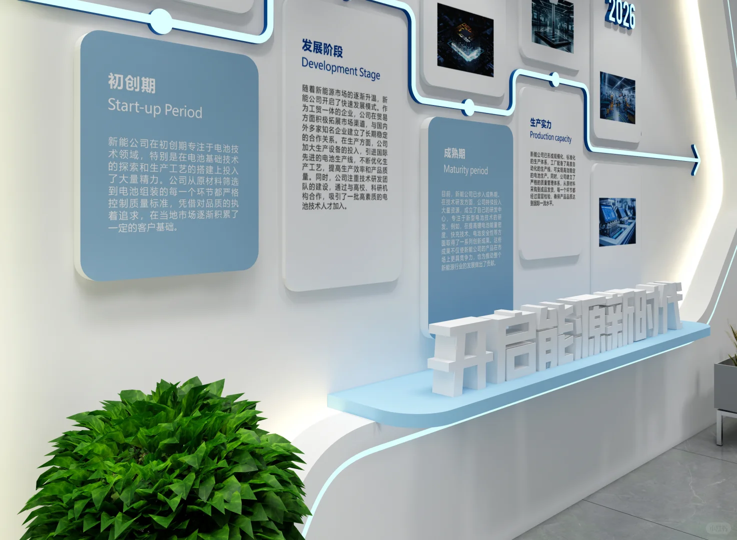 用克莱因蓝对话新能源历程墙