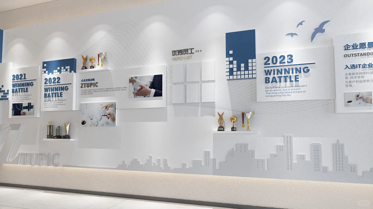 历程文化墙企业文化形象墙高级感背景