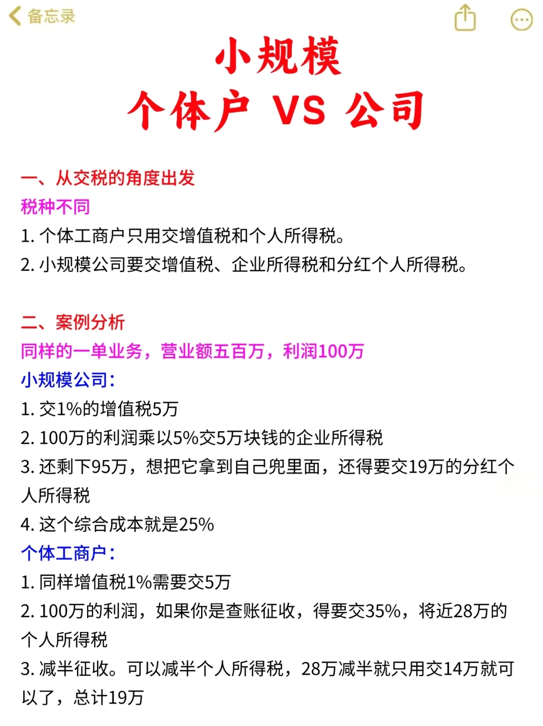 都是小规模，个体户vs公司的好处和区别