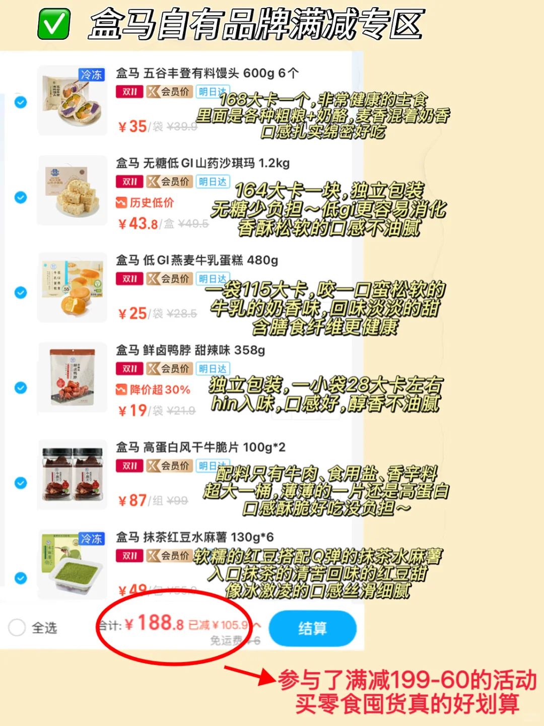 省钱女孩速进！！盒马双11值得买购物清单?