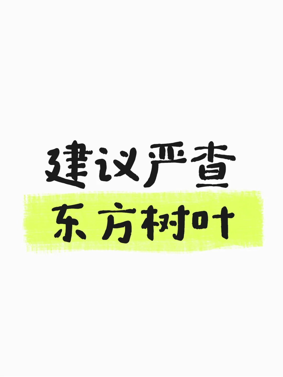 建议严查东方树叶