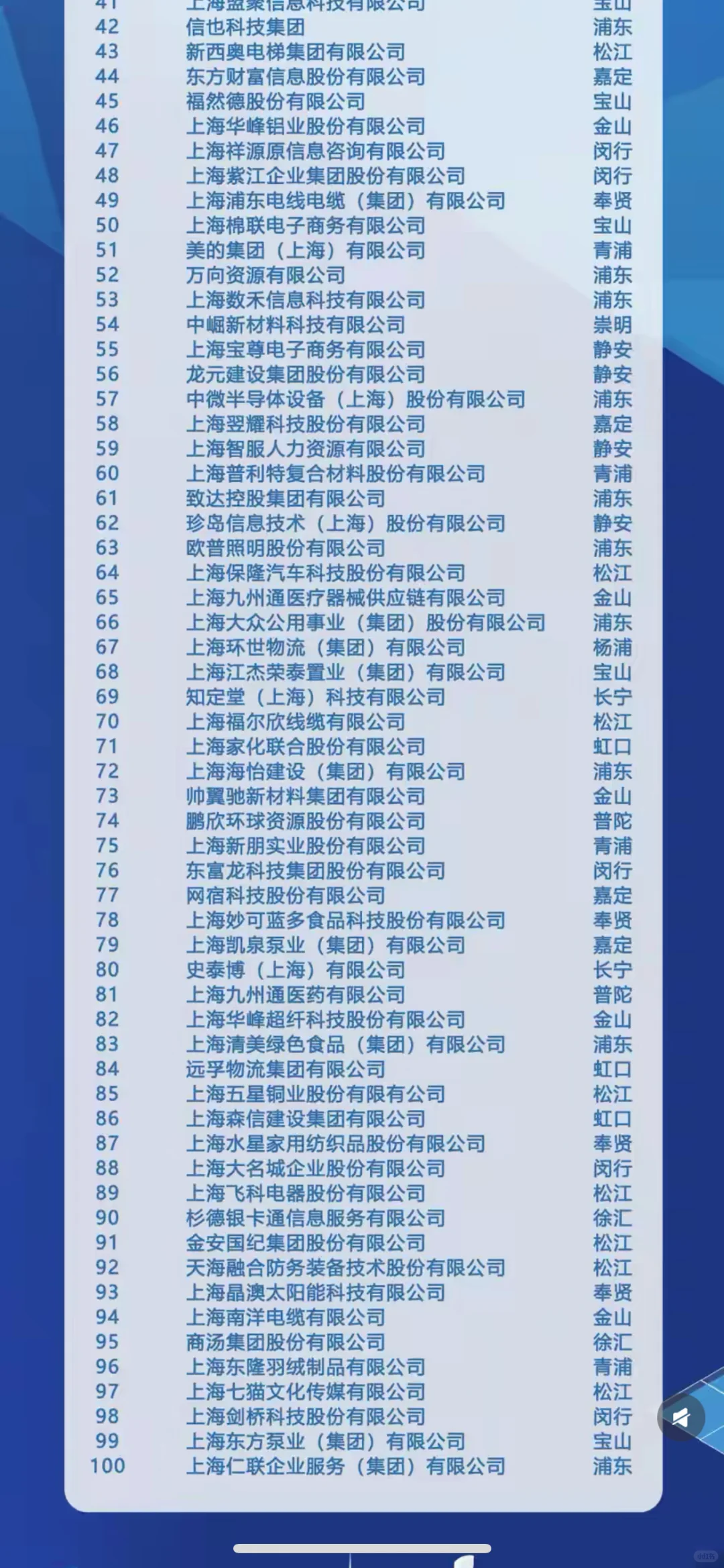 2025年上海民营企业100强，看看你的公司在否