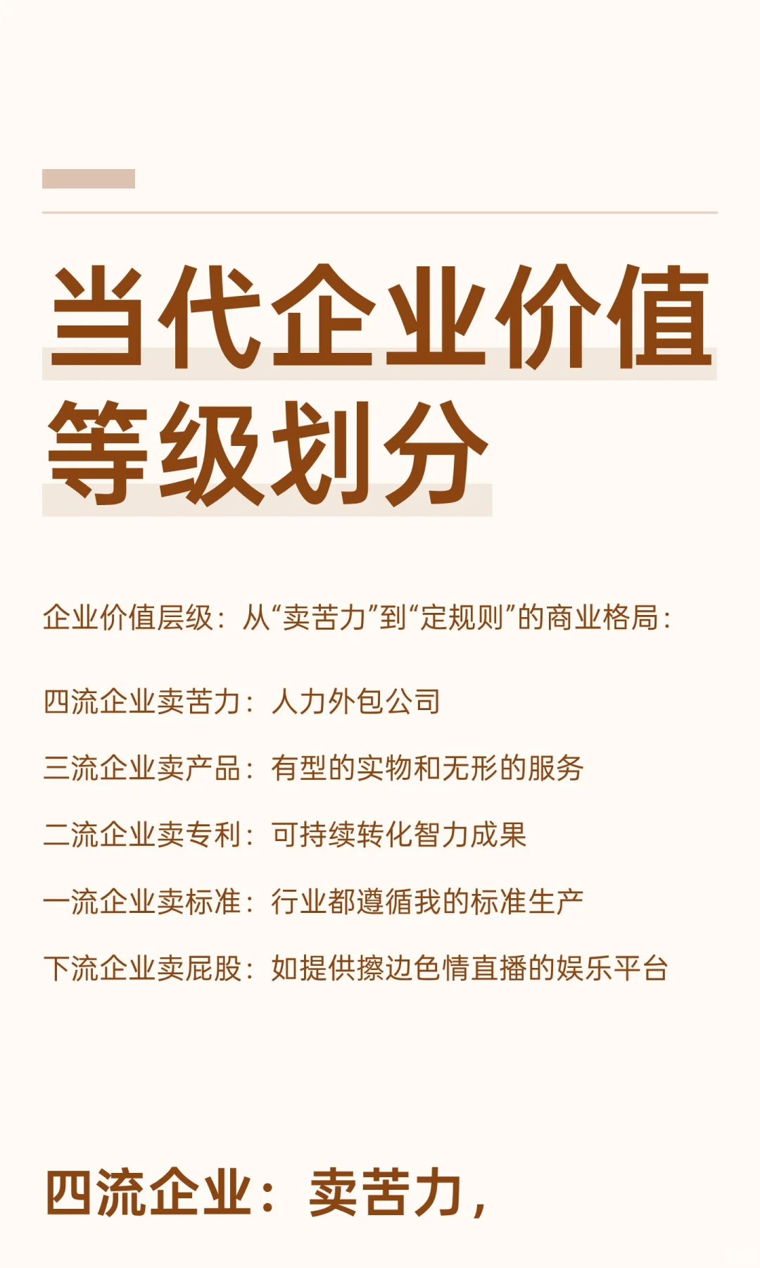 当代企业价值等级划分