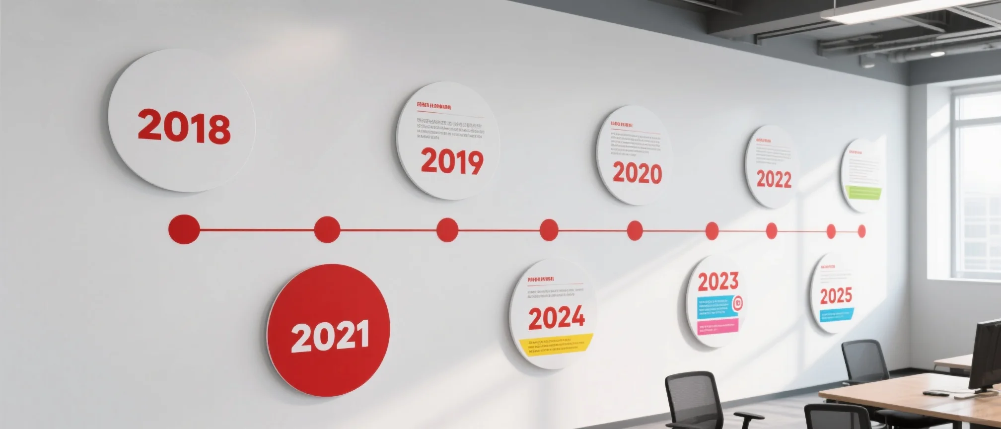 精彩的企业来时路-发展历程文化墙