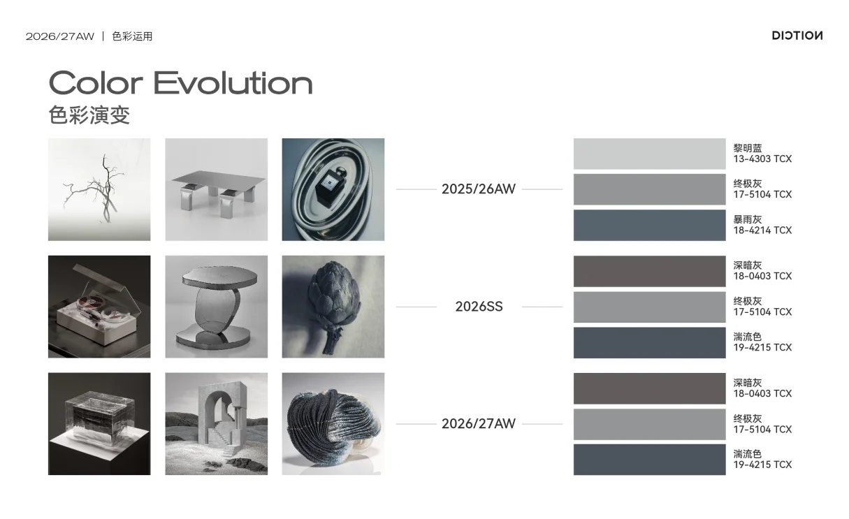 2026/27秋冬色彩流行趋势、灰色调