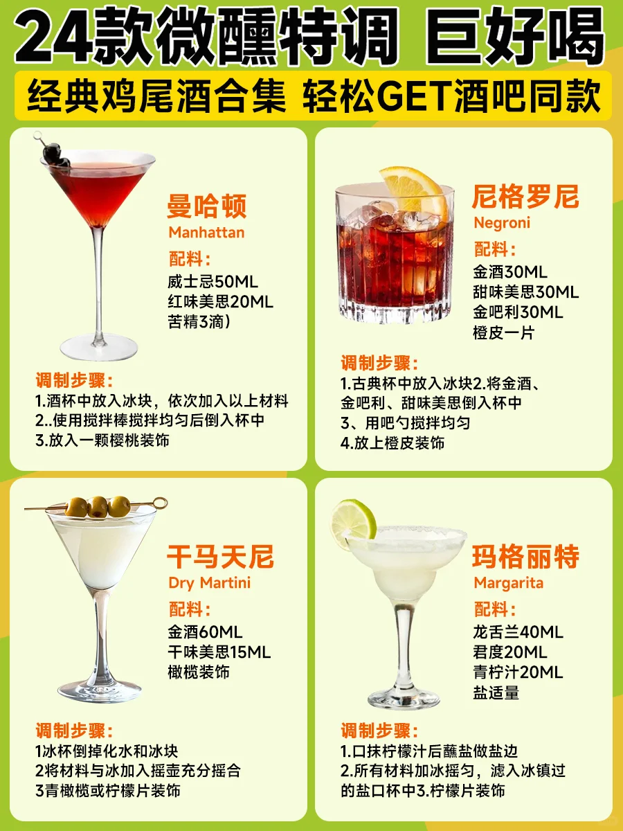 24款微醺特调 巨好喝❗️鸡尾酒合集