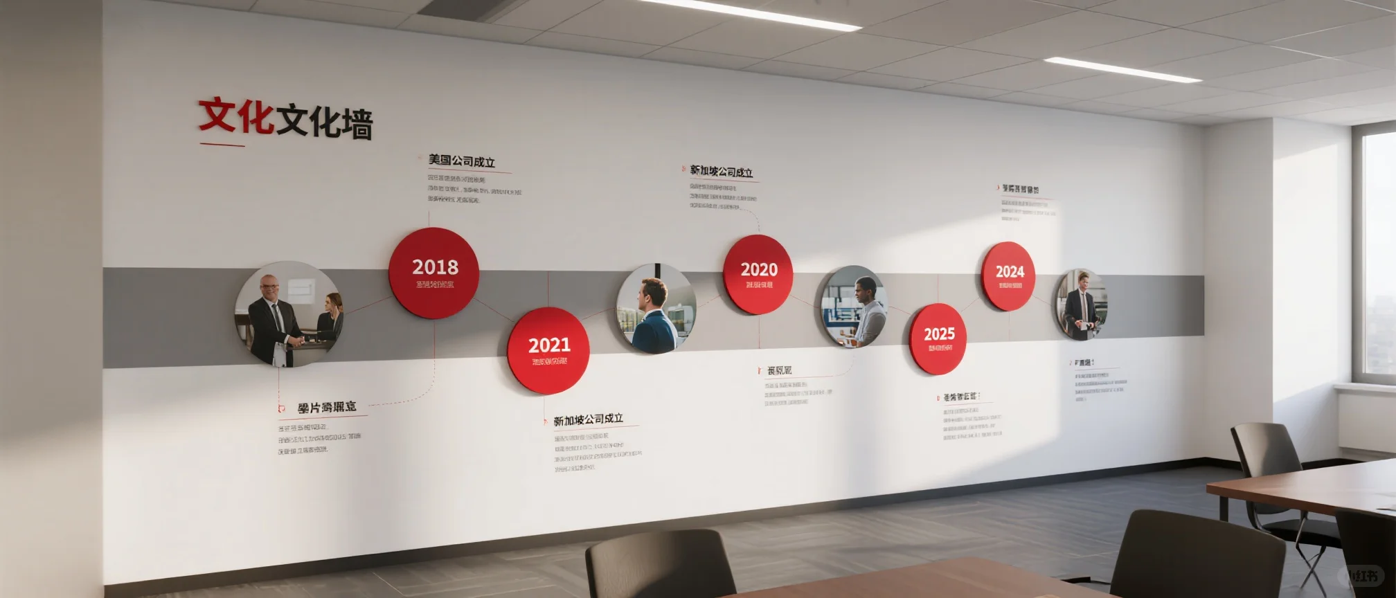 精彩的企业来时路-发展历程文化墙