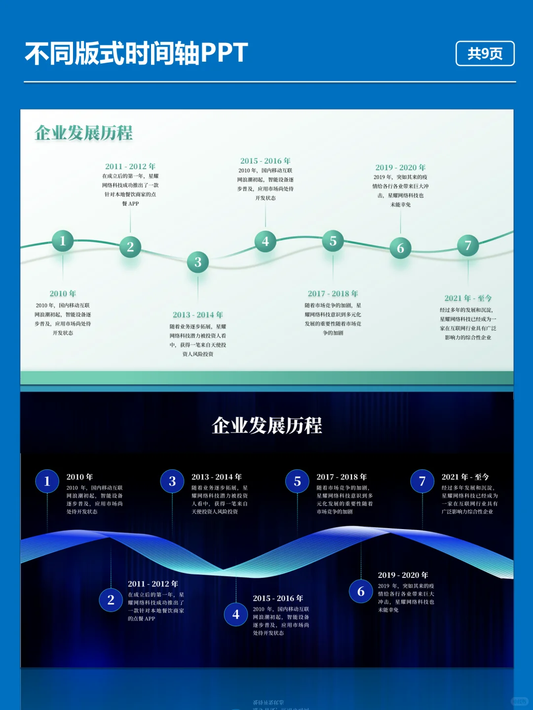 NO:106不同版式时间轴PPT