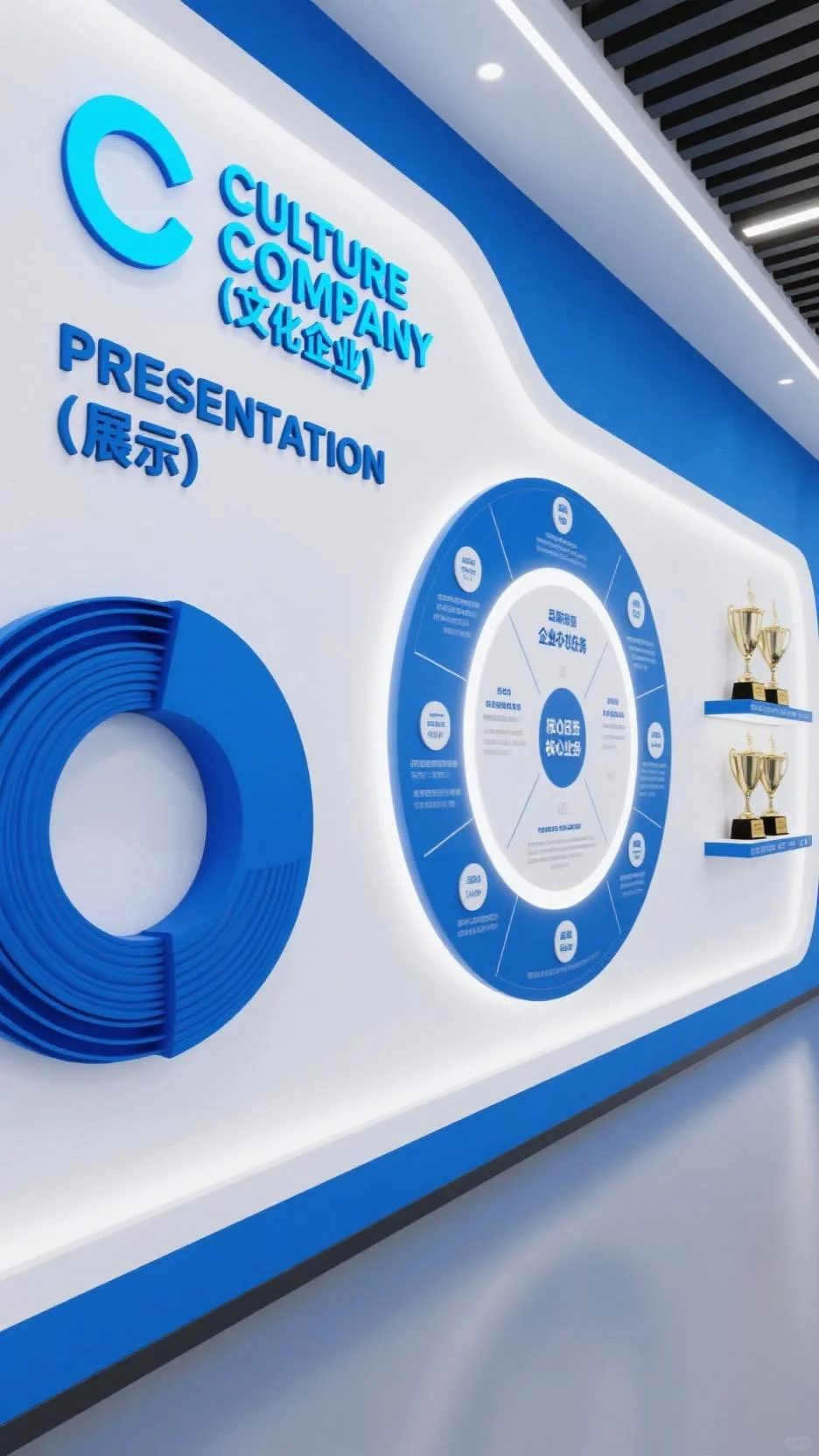 科技风文化企业品牌与核心业务展示墙