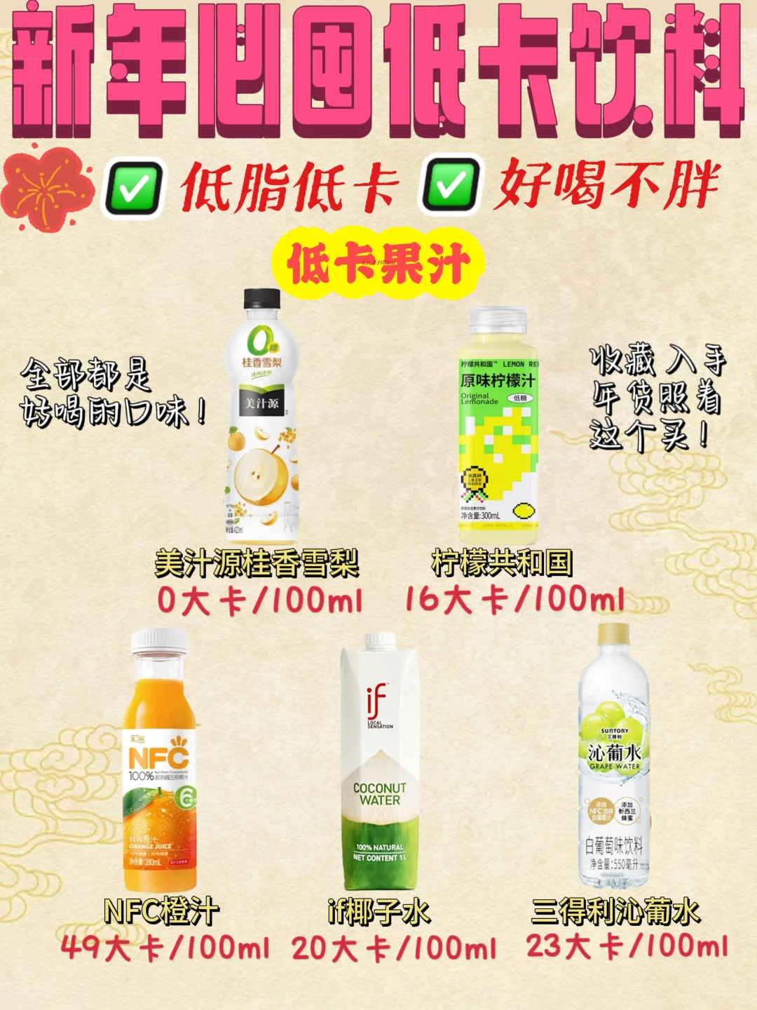 减脂期低卡饮料合集?低卡好喝 照着囤！