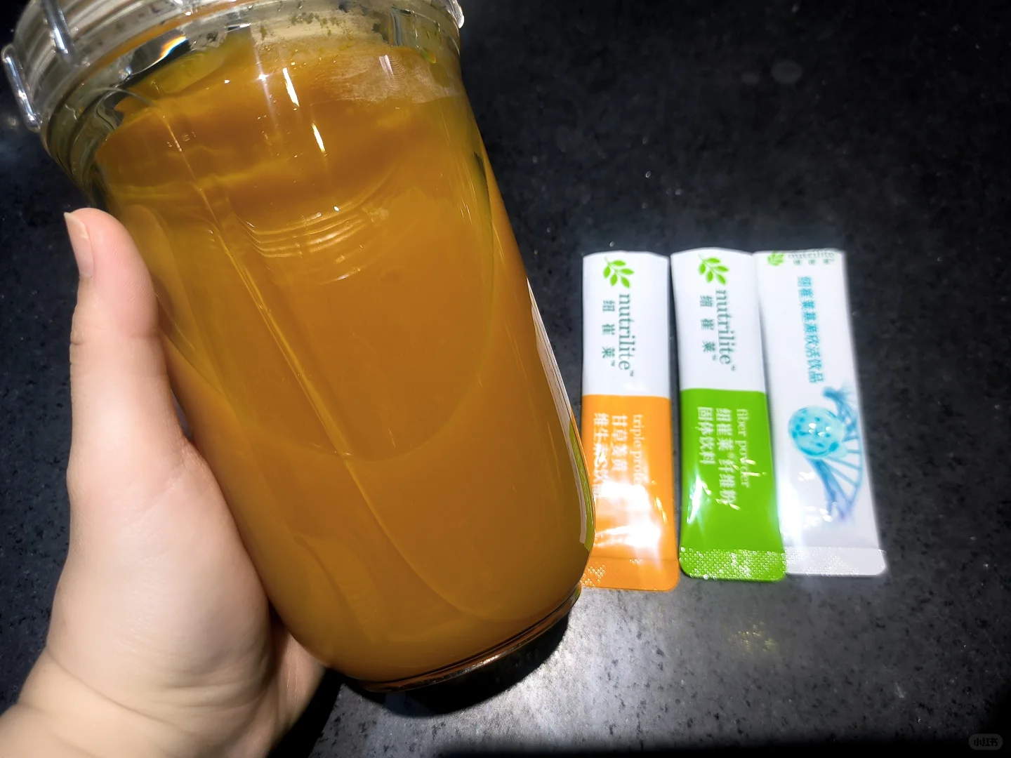 当我把饮料换成好喝的营养补充剂～