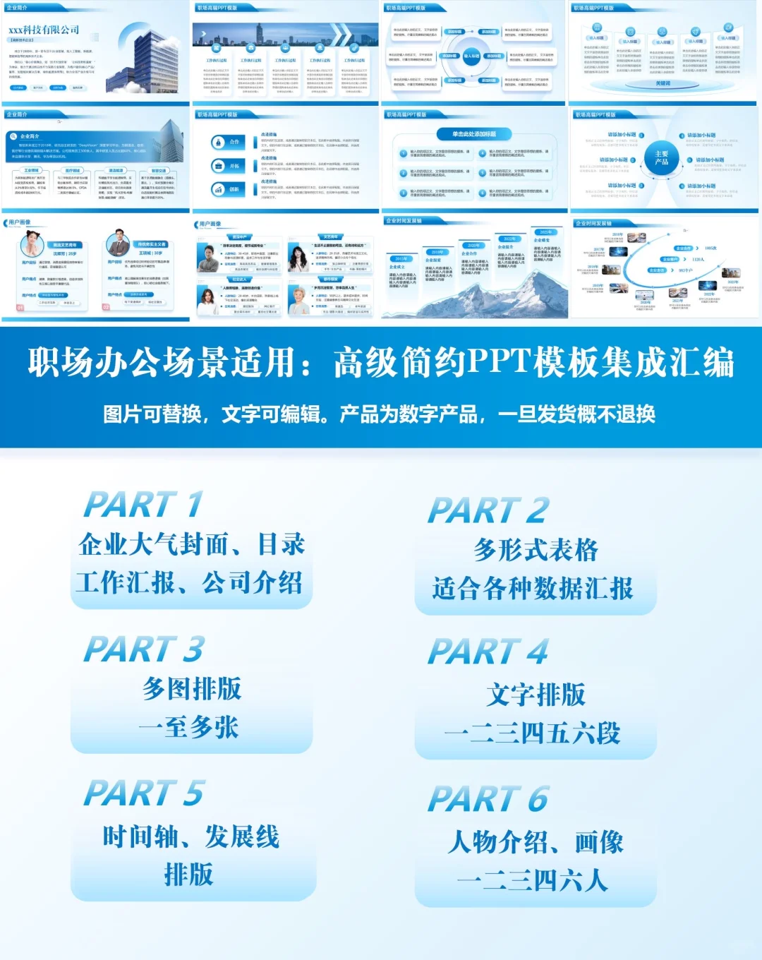 职场办公场景适用：高级简约PPT模板