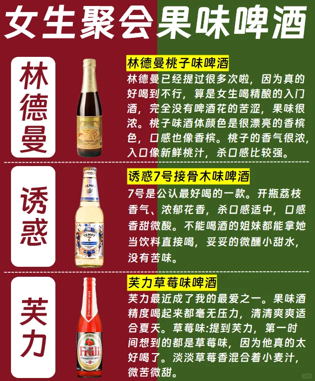 适合女生聚会的果味啤酒