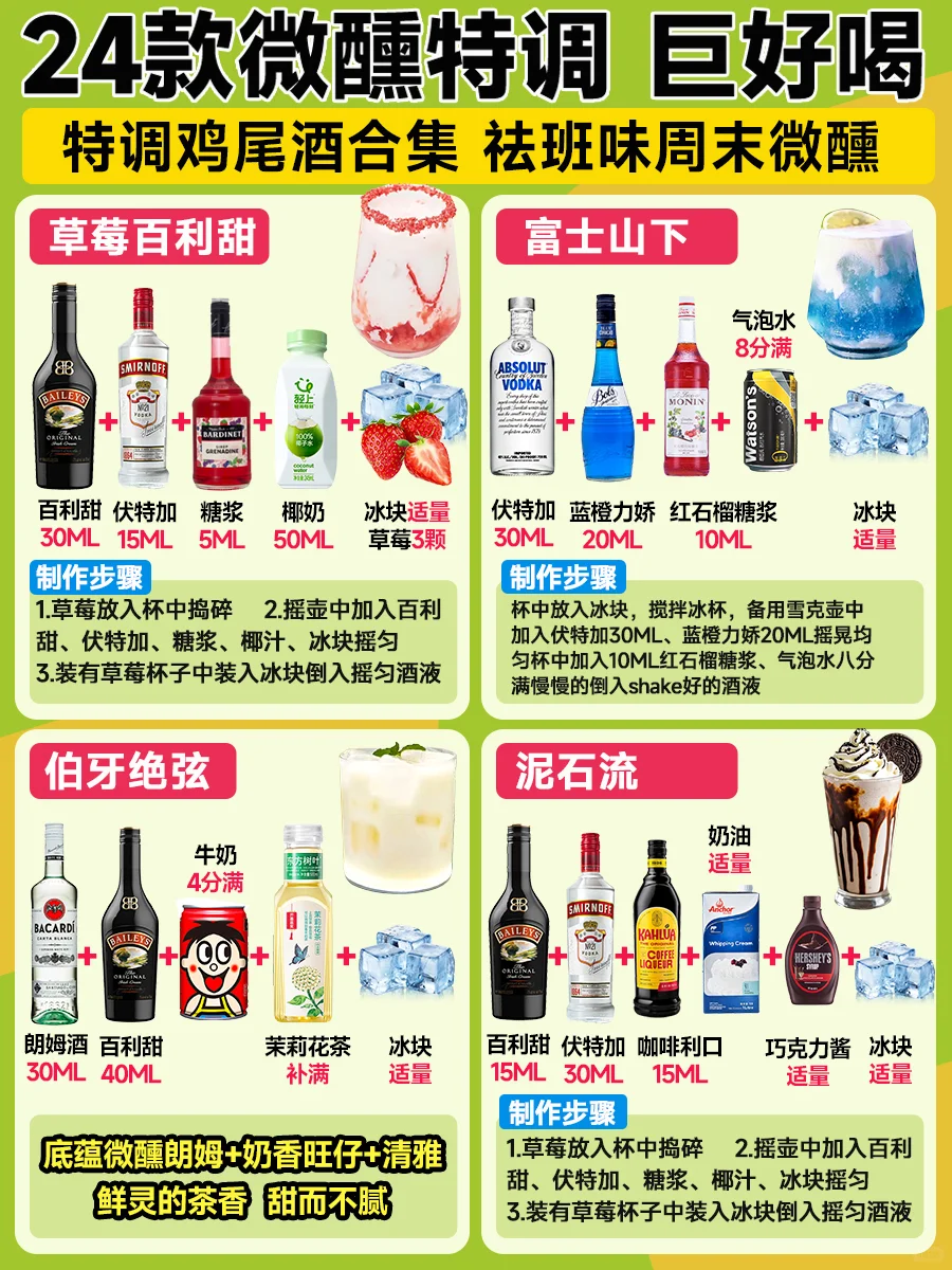 24款微醺特调 巨好喝❗️鸡尾酒合集