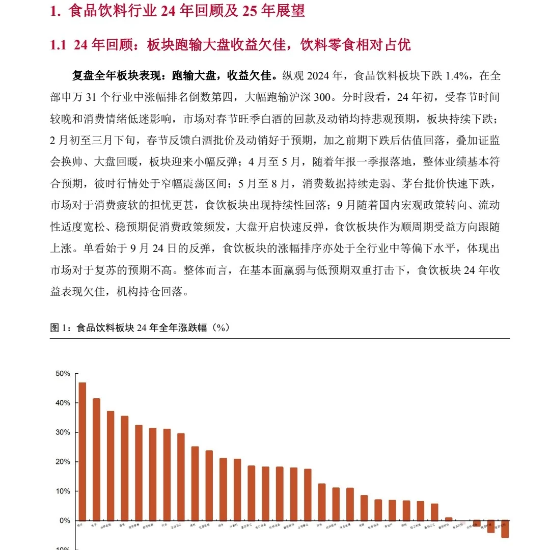 食品饮料行业2025年度策略