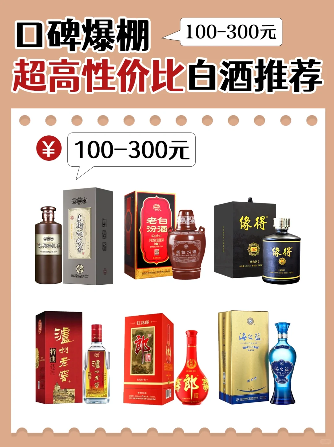 口碑爆棚的100——300元白酒?，内行人才知道