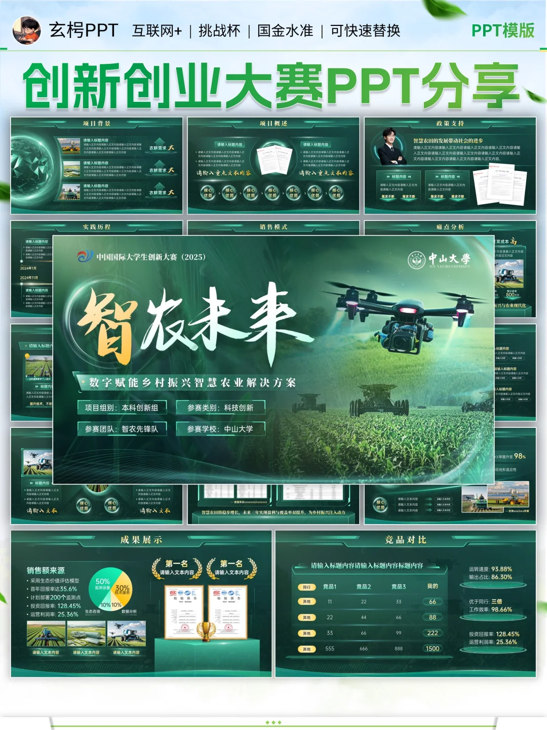 救急！比赛前用这个智慧农业PPT准没错✅