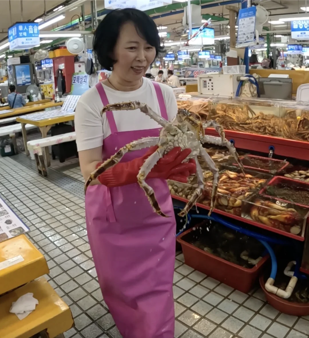 釜山扎嘎其海鮮市場吃螃蟹