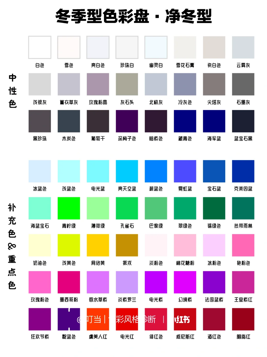 四季12型 | 冬季型服饰色彩盘