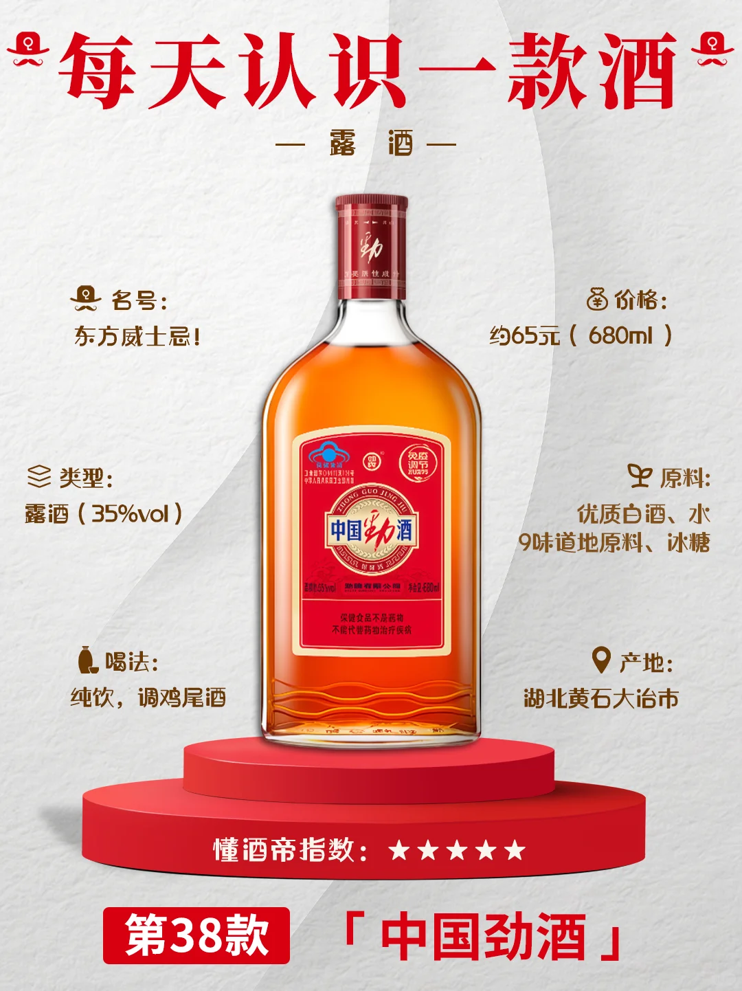 每天认识一款酒〡中国劲酒?东方威士忌✅