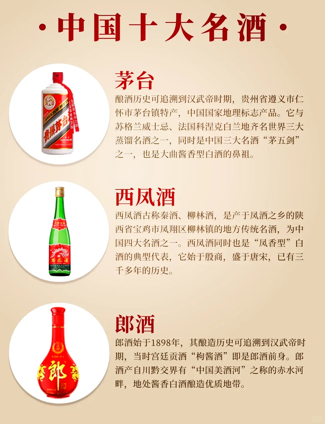 ?中国十大名酒一览?