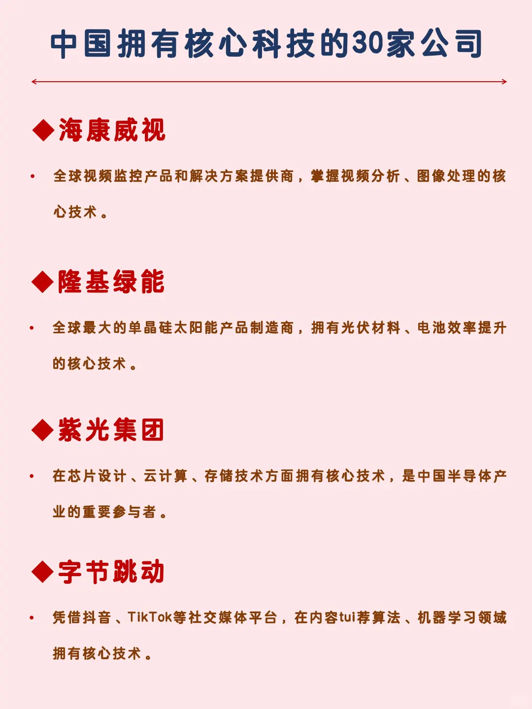 中国拥有核心科技公司大梳理！