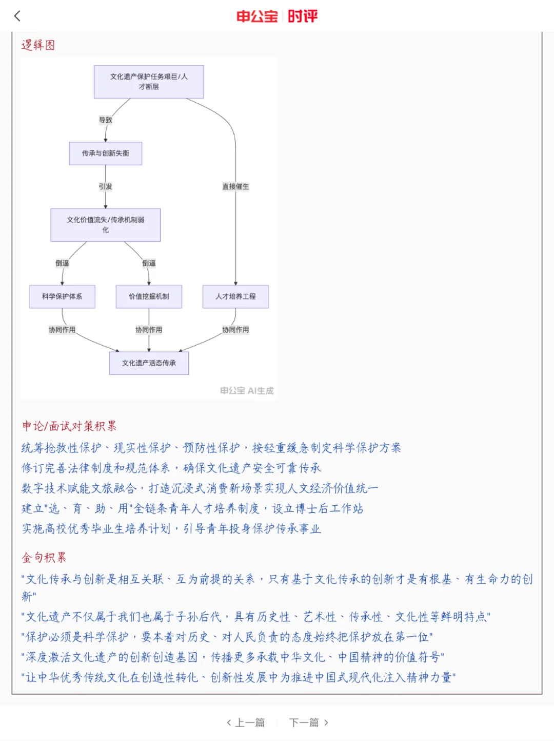 申论范文精读丨文化传承保护—前提+对策