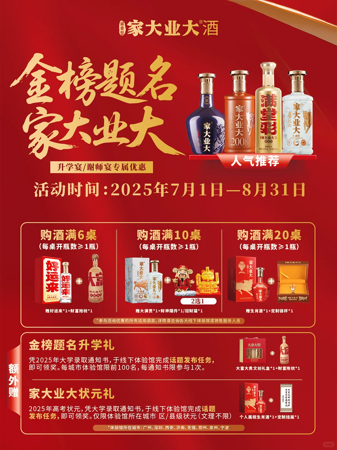 【限定专属】金榜题名宴，家大业大酒！