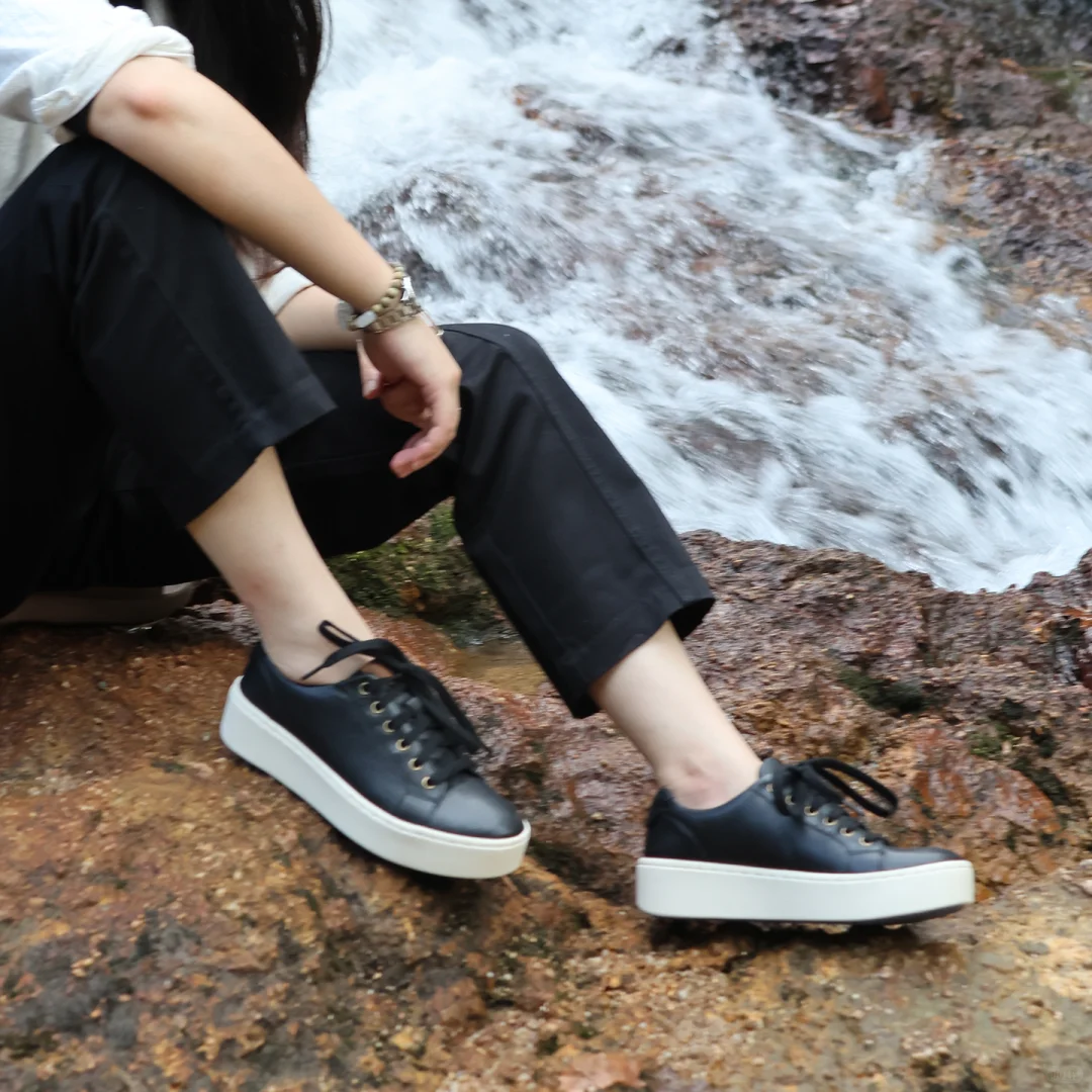 足弓支撑女鞋超轻厚底小白鞋真皮休闲鞋