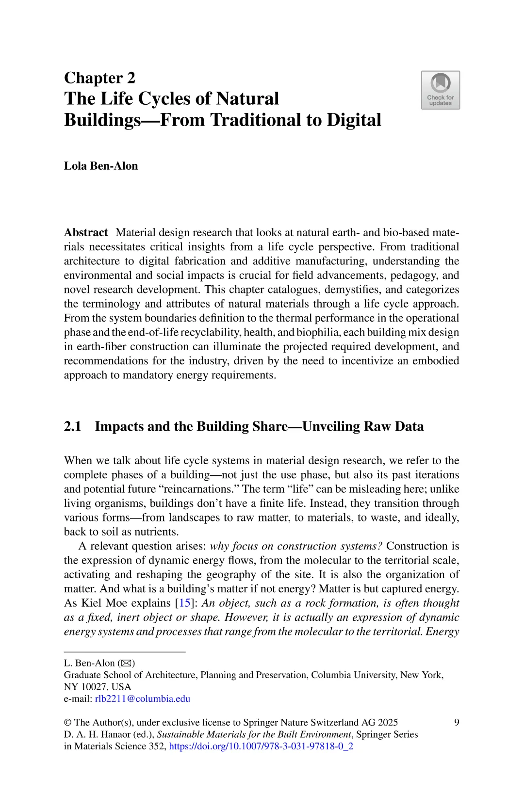 建筑环境的可持续材料
