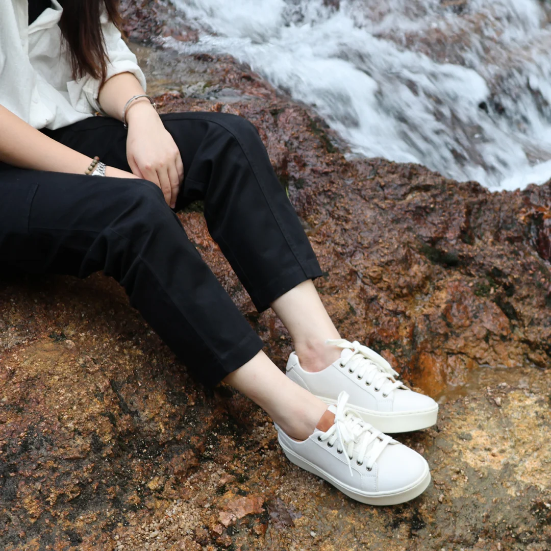 足弓支撑女鞋超轻厚底小白鞋真皮休闲鞋