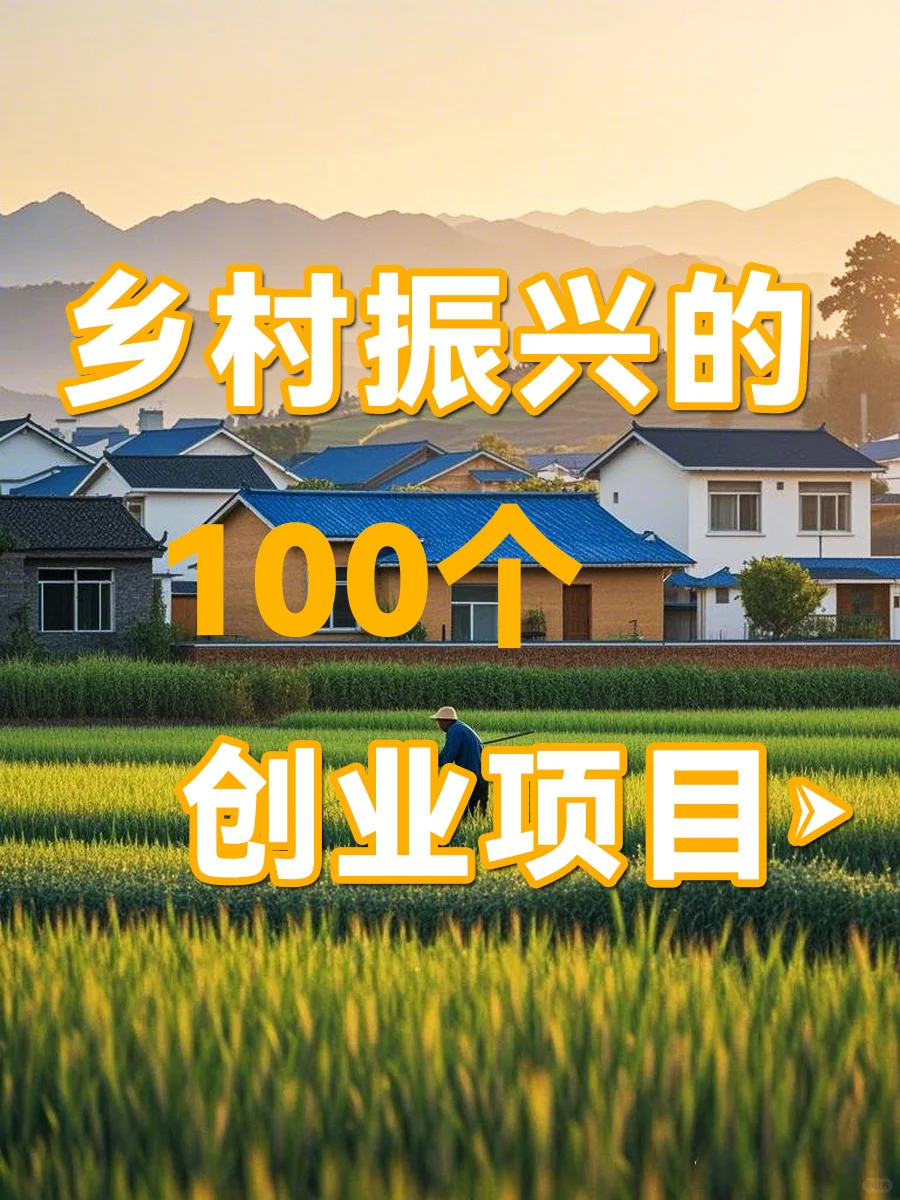 乡村振兴大有可为！100个创业机会等你探索