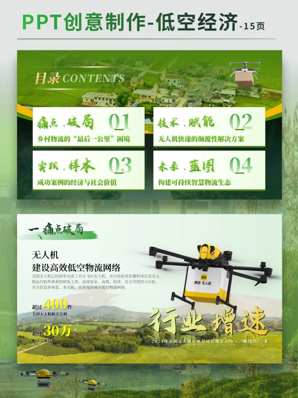低空经济之无人机快递助力乡村振兴PPT
