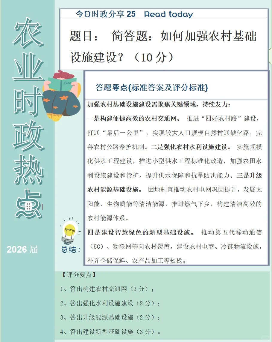 26届考研时政分享第25天|农村发展农业管理